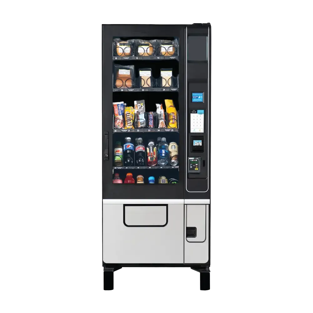 Select Choice Vending compact combination machine with fresh beverages and food options for Dallas-Fort Worth businesses